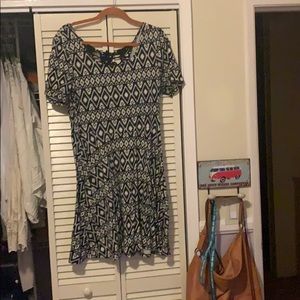 Black and white tribal print skater dress